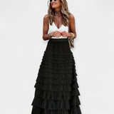 Boho Sukňa s Sieťovaným Lemom