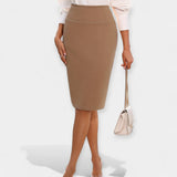 Casual Vysoký pás Midi Sukňa