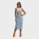 Maxi Sukňa s Gombíkmi