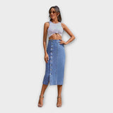 Maxi Sukňa s Gombíkmi